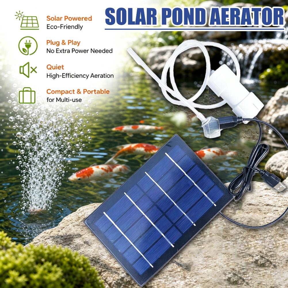 Solar Air Pump Aquarium Oxygen - огляд і ціна Solar Pond Aerator Oxygen Pump