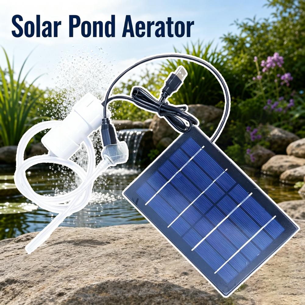 Solar Air Pump Aquarium Oxygen - огляд і ціна Solar Pond Aerator Oxygen Pump