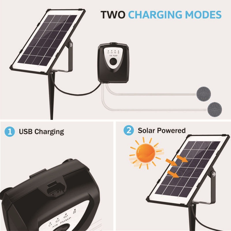 Rechargeable Solar Pond Aerato - огляд і ціна Solar Pond Aerator Oxygen Pump