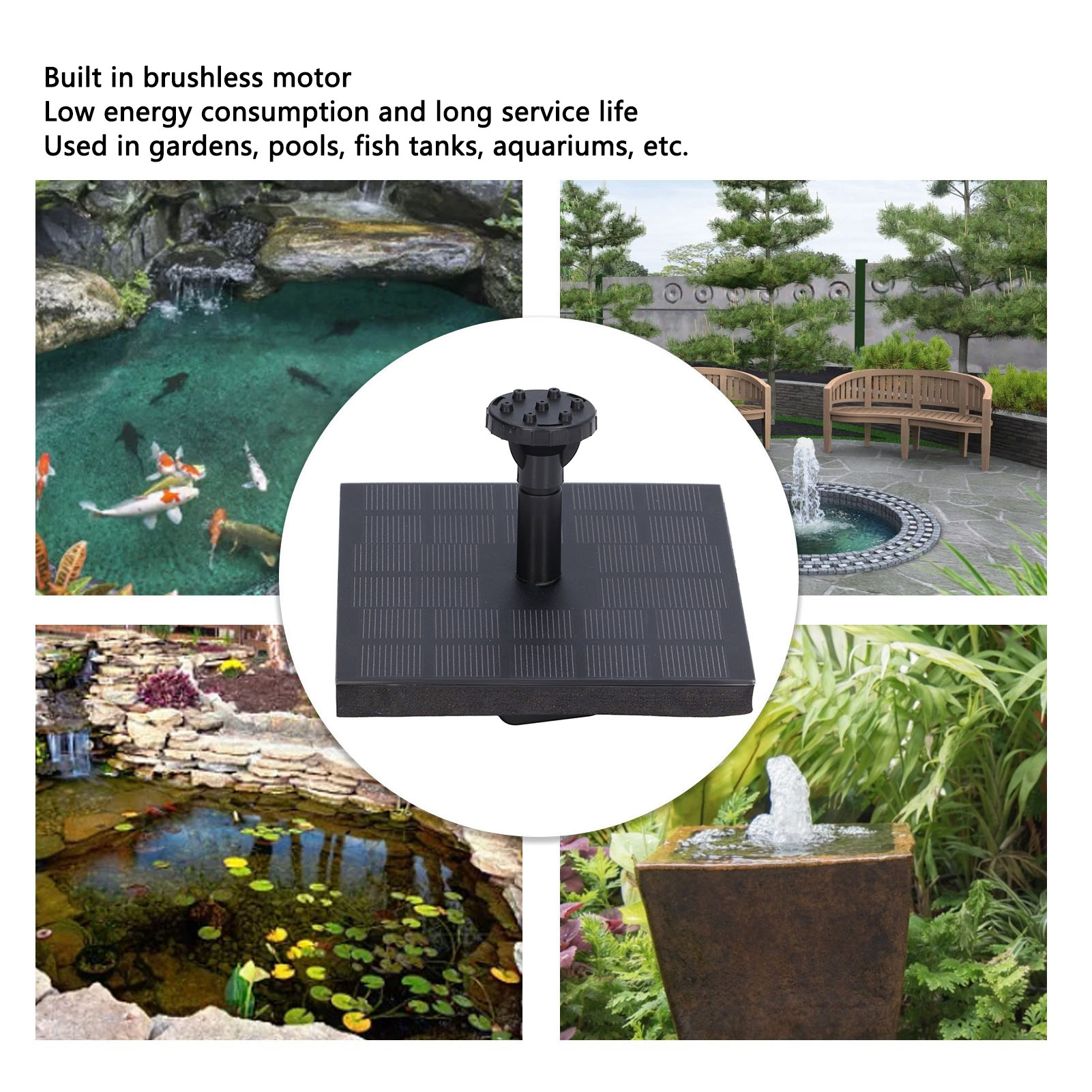 Solar Fountain Kit 7V 1.4W Mon - огляд і ціна Floating Solar Fountain Water Pump